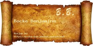 Bocke Benjamina névjegykártya